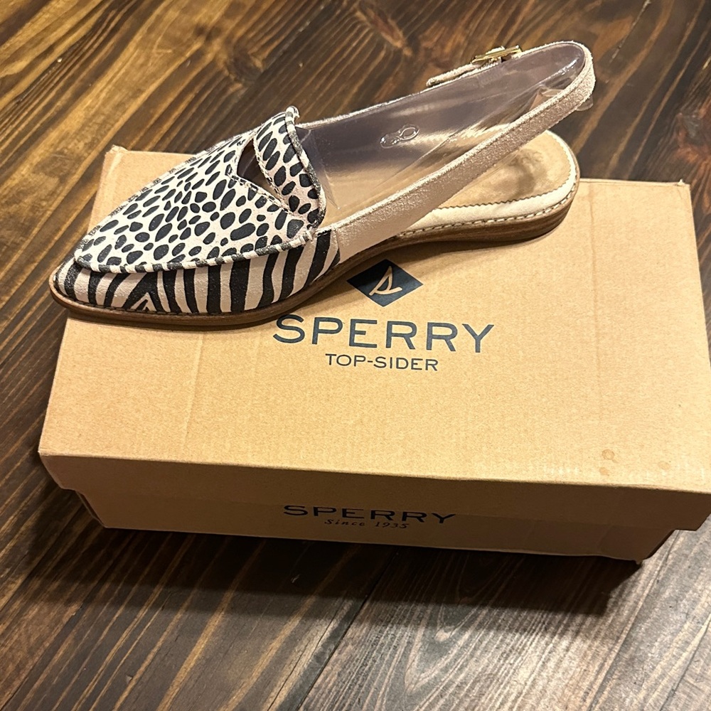 Sperry Women's Black and White Patterned Mules